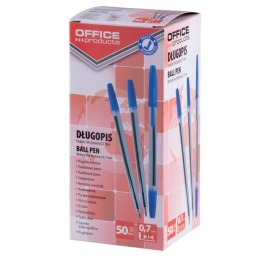 Długopis OFFICE PRODUCTS KLASYCZNY 0,7mm NIEBIESKI 17015211-01 ze skuwką