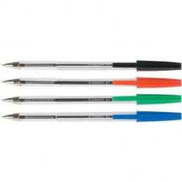 Długopis Q-CONNECT KF34044 klasyczny przezroczysta obudowa 0,7mm wkład CZERWONY 650m