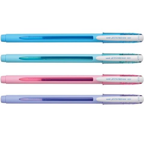 Długopis UNI SX-101 NIEBIESKI JETSTREAM OBUDOWA PASTELOWA FIOLETOWA