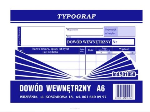 Druk dowód wewnętrzny A6 01058 TG