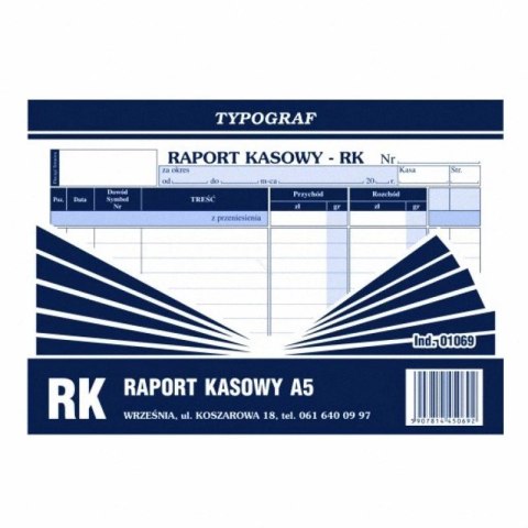 Druk raport kasowy A-5 TG 01069