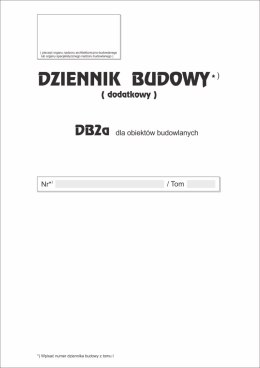 Dziennik Budowy DB2A /dodatkowy/ dla obiektów budowlanych A4 P13