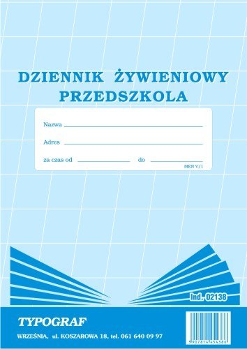 Dziennik żywieniowy przedszkola MEN V/1 /TG 02138