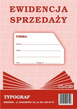 Ewidencja sprzedaży (pion) Typograf A5