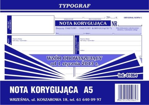 Nota korygująca Typograf A5