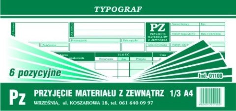 PZ (6 pozycyjne) Typograf 1/3 A4