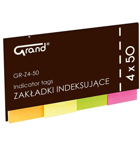 Zakładka indeksująca EAGLE 20x50 neon 652-5N 4 kolory 150-1374 GR-Z4-50 papierowa EAN : 5903364203757