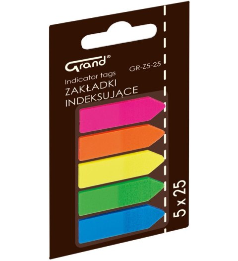 Zakładki indeksujące Grand GR-Z5-25 strzałki mix kolorów