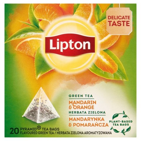 Herbata LIPTON ZIELONA MANDARYNKA i POMARAŃCZA piramidki /20/ EAN : 5063270108376,8722700221906