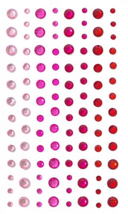 KRYSZTAŁKI SAMOPRZYLEPNE 3/4/5/6mm /104/ czerwone półprodukt dekoracyjny 251110