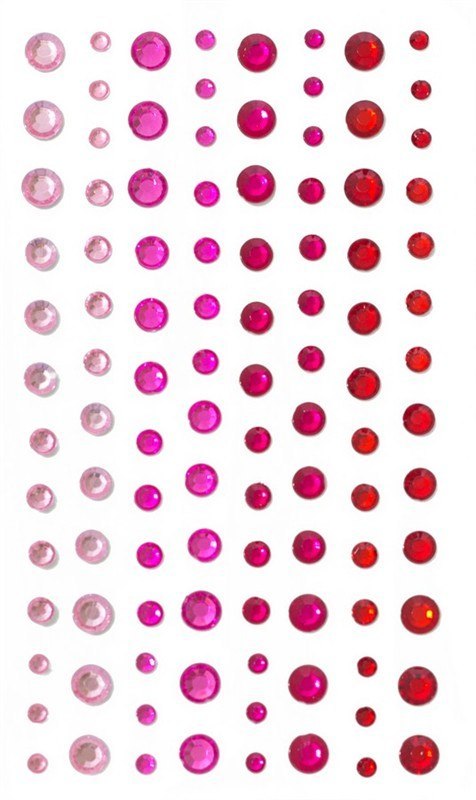 KRYSZTAŁKI SAMOPRZYLEPNE 3/4/5/6mm /104/ czerwone półprodukt dekoracyjny 251110