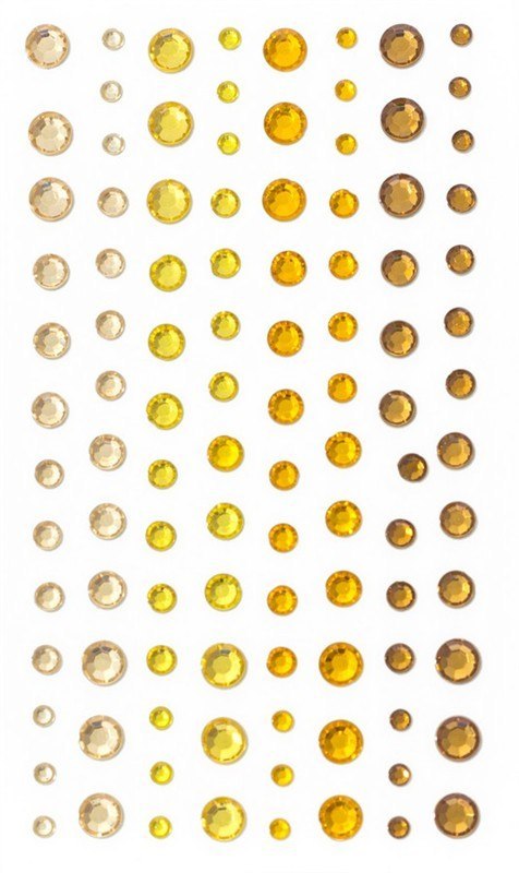 KRYSZTAŁKI SAMOPRZYLEPNE 3/4/5/6mm /104/ żółte półprodukt dekoracyjny 251111