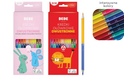 Kredki ołówkowe 12/24 dwustronne BB KIDS INTERDRUK EAN : 5902277327093