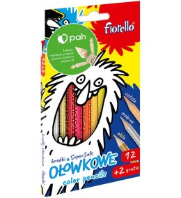 Kredki ołówkowe FIORELLO 12 kolorów 2 trójkątne miękkie Super Soft 170-2625 EXTRA EAN : 5903364284336