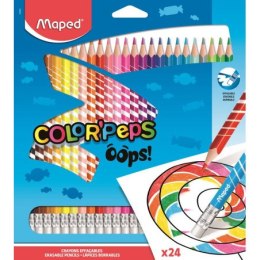 Kredki ołówkowe MAPED 24 kolory TRÓJKĄTNE COLORPEPS z gumką 832824 EAN : 3154148328247