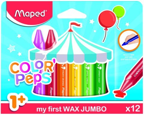 Kredki świecowe MAPED JUMBO COLORPEPS EARLY AGE 12 kolorów 861311 EAN : 3154148613114