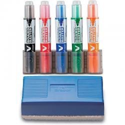 Marker PILOT V-BOARD MASTER MEDIUM CZARNY PIWBMA-VBM-S4 na naboje zestaw 5 kolory gąbka EAN : 3131910666301