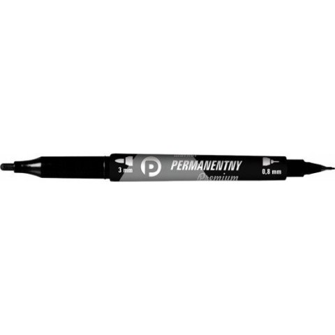 Marker TETIS dwustronny permanentny KM501-V2 CZARNY 3mm/0,8mm EAN : 5906858018318