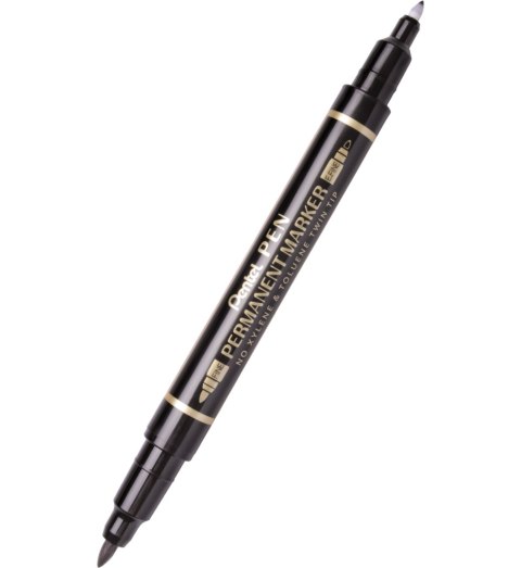 Marker/Foliopis Pentel N75WZ Dwiema Końcówkami czarny