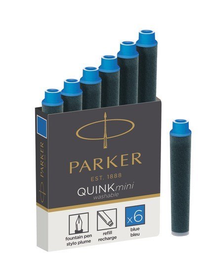 Naboje PARKER niebieskie /5/ KRÓTKIE 1950409 EAN : 3501179504094