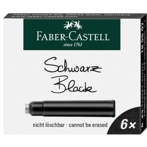 Naboje atramentowe FABER CASTELL CZARNE /6/ kartonik 185507 FC EAN : 4005401855071