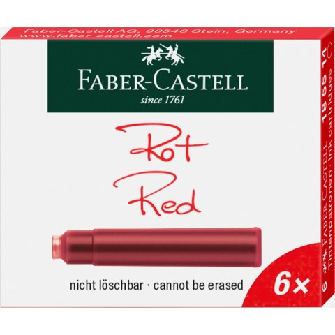 Naboje atramentowe FABER CASTELL CZERWONE /6/ kartonik 185514 FC EAN : 4005401855149
