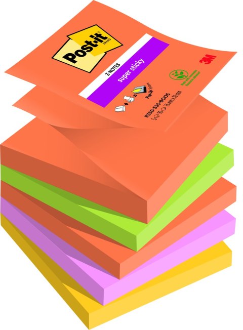 Notes samop. POST-IT 76x76mm BOOST SUPER STICKY 5x90k 3M-4054596924 EAN : 4054596924239