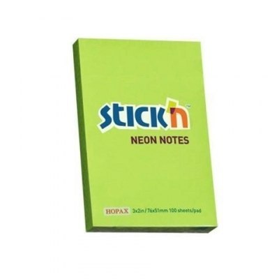 Notes samop. STICK 76x51mm NEON ZIELONY 21163