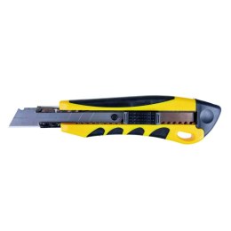 Nóż do papieru OFFICE PRODUCTS PRO duży ostrza 18mm z trzema ostrzami GUMOWANY 15013821-99 EAN : 5901503621295