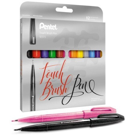 PISAKI PĘDZELKOWE PENTEL SES15C 12 kolorów mix EAN : 5902894023156