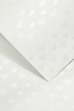 Papier ozdobny GALERIA PAPIERU A4/20 220g BIAŁY MAŁE SERCA 204201