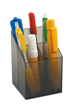 Piórnik na biurko ICO /przybornik/ plastik kwadrat 75x75x110mm CZARNY I957009000