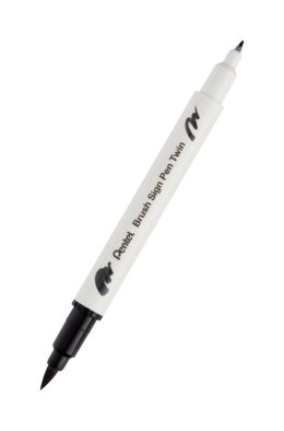 Pisak PENTEL BRUSH SIGNT 2 różne końcówki do kaligrafii SESW30C-T101 BLACK EAN : 4711577071893