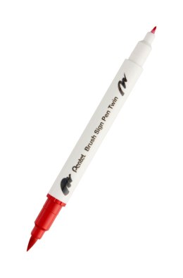 Pisak PENTEL BRUSH SIGNT 2 różne końcówki do kaligrafii SESW30C-T102 CZERWONY EAN : 4711577071909