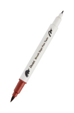 Pisak PENTEL BRUSH SIGNT 2 różne końcówki do kaligrafii SESW30C-T106 BROWN EAN : 4711577071930