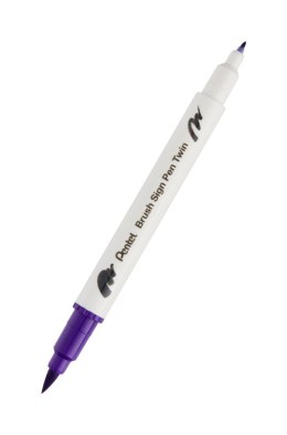 Pisak PENTEL BRUSH SIGNT 2 różne końcówki do kaligrafii SESW30C-T108 VIOLET EAN : 4711577071954