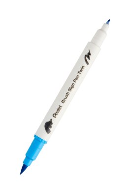 Pisak PENTEL BRUSH SIGNT 2 różne końcówki do kaligrafii SESW30C-T110 SKY BLUE EAN : 4711577071978