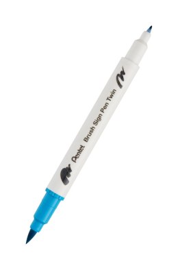 Pisak PENTEL BRUSH SIGNT 2 różne końcówki do kaligrafii SESW30C-T114 TURQUOSE EAN : 4711577072012