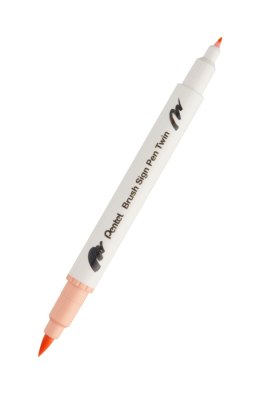 Pisak PENTEL BRUSH SIGNT 2 różne końcówki do kaligrafii SESW30C-T116 PALE ORANGE EAN : 4711577072036