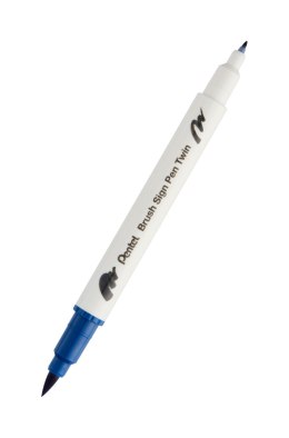Pisak PENTEL BRUSH SIGNT 2 różne końcówki do kaligrafii SESW30C-T117 STALOWO-NIEBIESKI EAN : 4711577072043