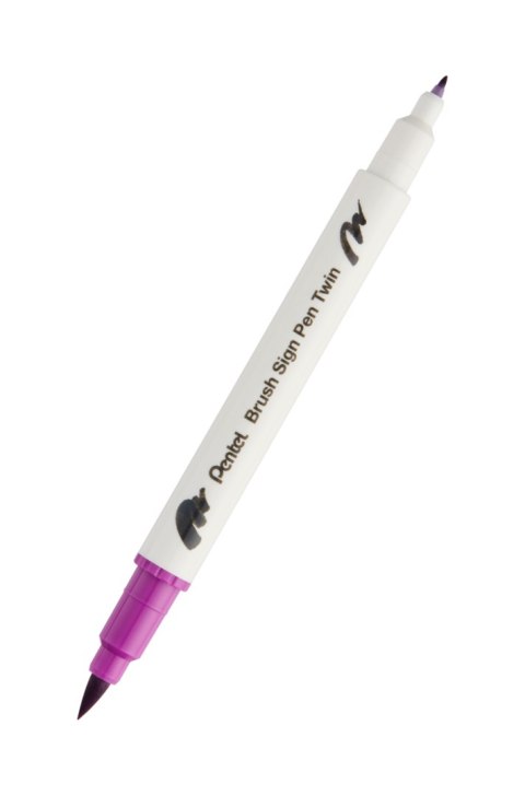 Pisak PENTEL BRUSH SIGNT 2 różne końcówki do kaligrafii SESW30C-T120 MAGENTA EAN : 4711577072074