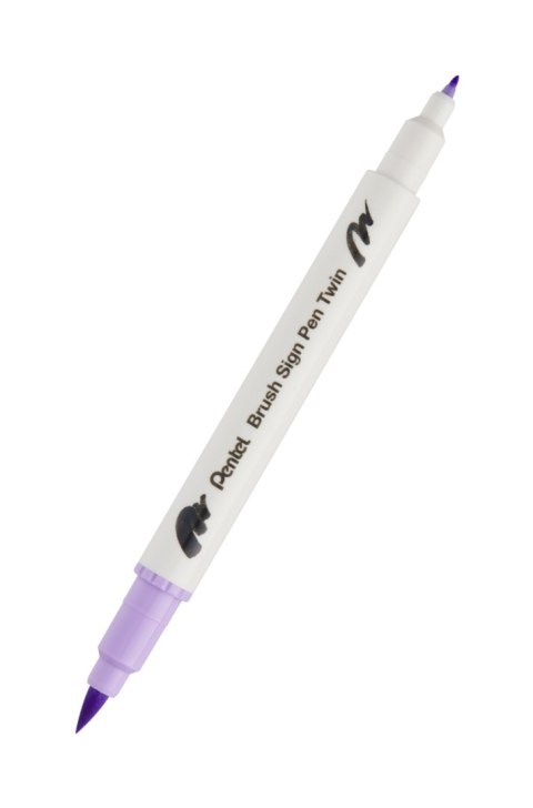 Pisak PENTEL BRUSH SIGNT 2 różne końcówki do kaligrafii SESW30C-T131 HELIOTROPE /fioletowy jasny/ EAN : 4711577072159