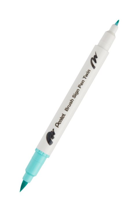 Pisak PENTEL BRUSH SIGNT 2 różne końcówki do kaligrafii SESW30C-T134 EMERALD GREEN EAN : 4711577072166