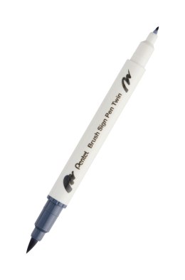 Pisak dwustronny Pentel Brush Sign Pen Twin SESW30C szary jasny
