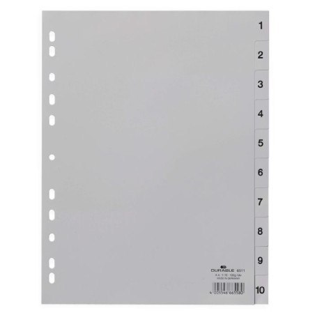 Przekładka DURABLE A4 1-10 szara PCV 651110