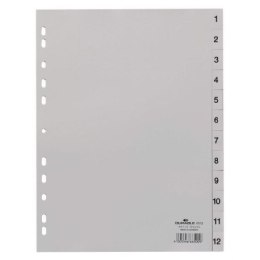 Przekładka DURABLE A4 1-12 szara PCV 651210 EAN : 4005546665009