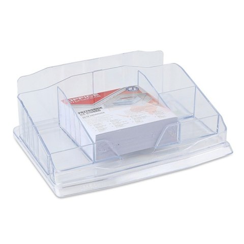 Przybornik na biurko OFFICE PLASTIKOWY transparentny z karteczkami 18156411-90