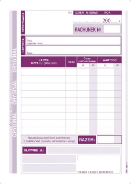 Rachunek A6 dla zwol. z VAT pion Michalczyk i Prokop