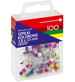 Szpilki kolorowe główki 3,8x33mm GRAND T4 110-1670