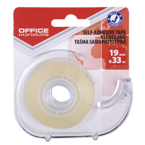 Taśma samop. OFFICE PRODUCTS 19mm x 33m krystaliczna 18221931-90 na podajniku !